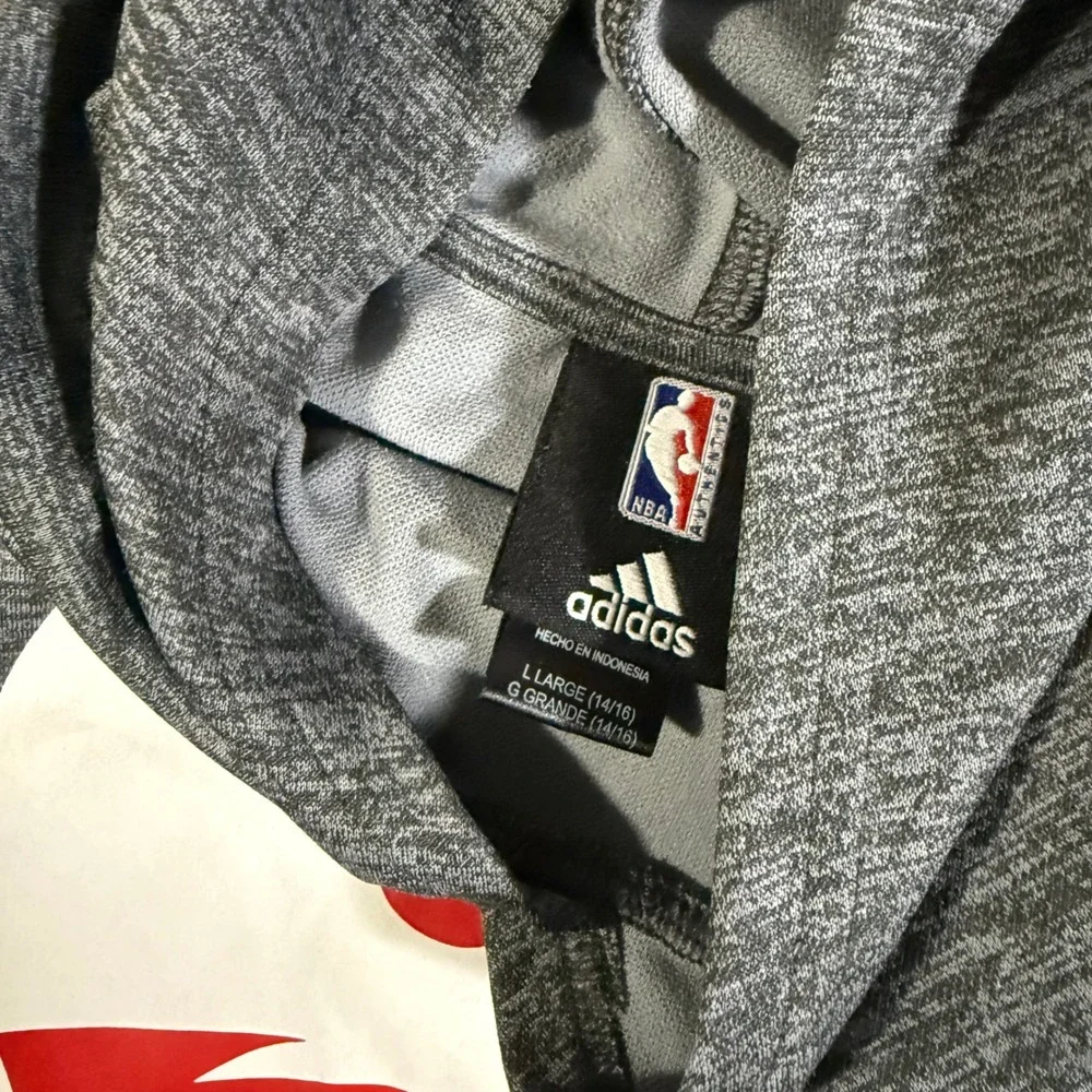 Vintage Adidas NBA Atlanta Hawks Youth Sleeveless Hoodie Large (14/16)‎ Gray